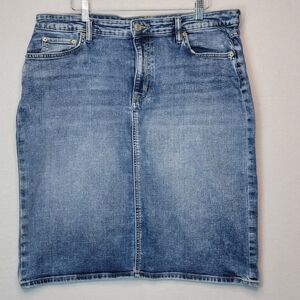 LAUREN‎ Ralph Lauren Classic Blue Denim Skirt Size 18W